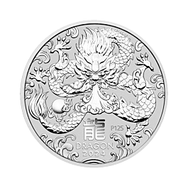 1 troy ounce zilveren munt Lunar 2024