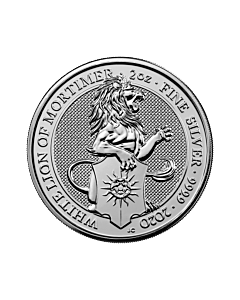 2 Troy ounce zilveren munt Queens Beasts White Lion 2020