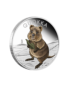 1 troy ounce zilveren munt Quokka gekleurd 2021 proof