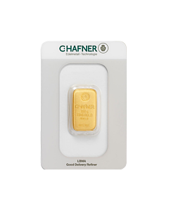 Voorkant C. Hafner goudbaar 250 gram
