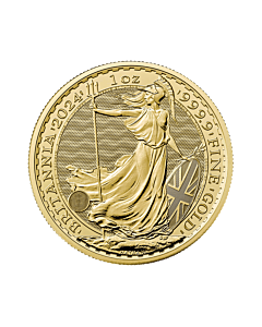 Voorzijde 1 troy ounce gouden Britannia munt 2024