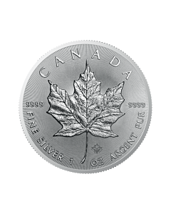 1 troy ounce zilver Maple Leaf munt 2021 voorkant